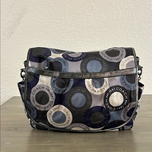 Coach Messenger/Diaper Bag G1176-f18377 Blue Purple Gray Shoulder Strap EUC - Picture 1 of 14